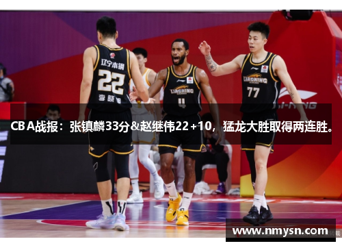 CBA战报：张镇麟33分&赵继伟22+10，猛龙大胜取得两连胜。
